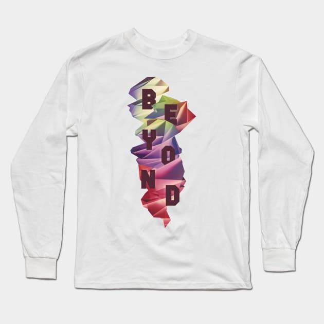 BEYOND - Polygonal Typography Diamonds Long Sleeve T-Shirt by Lumos19Studio